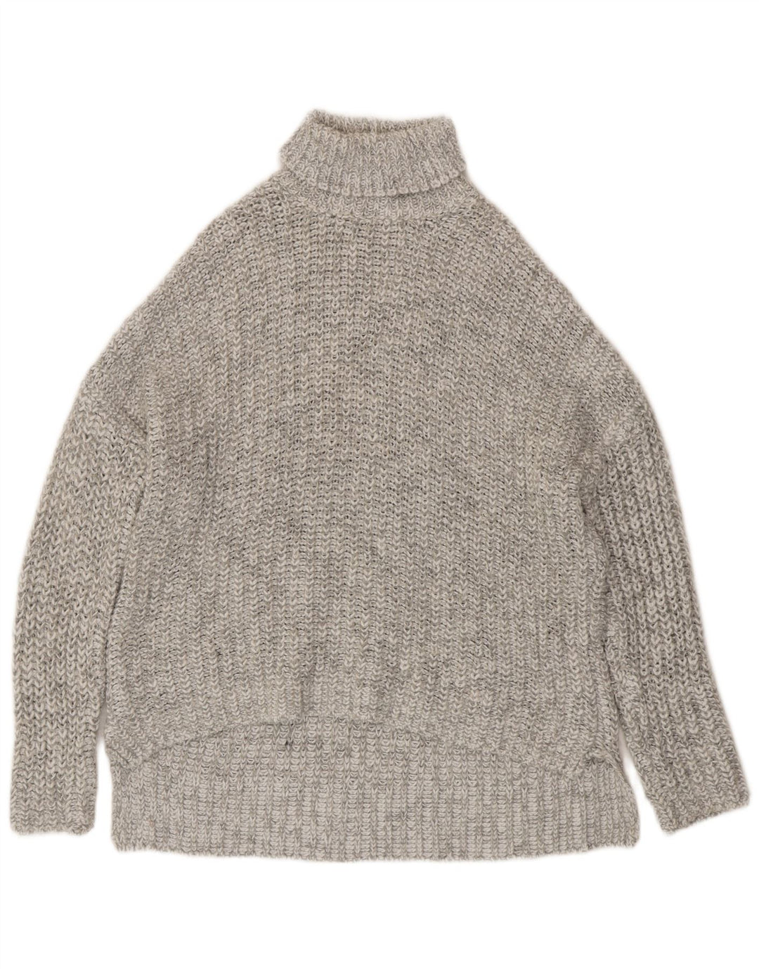 Pulover supradimensionat cu gât rulat Zara pentru femei UK 14 Medium Gri Pete