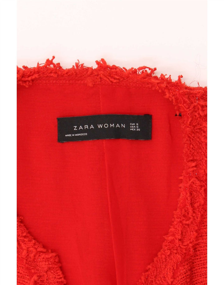 Jachetă Blazer deschisă pentru femei Zara UK 10 Small Red
