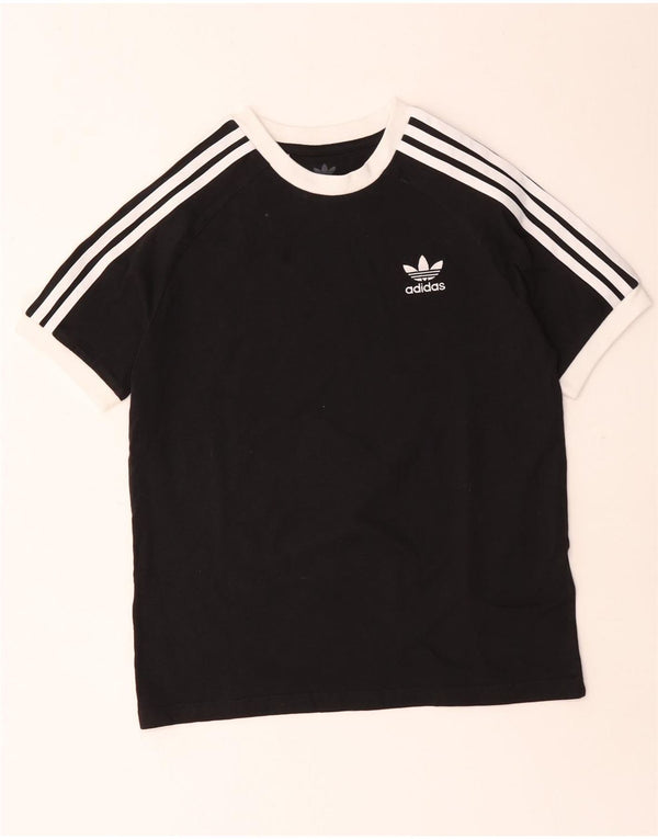 ADIDAS Boys T-Shirt Top 11-12 Years Black Cotton