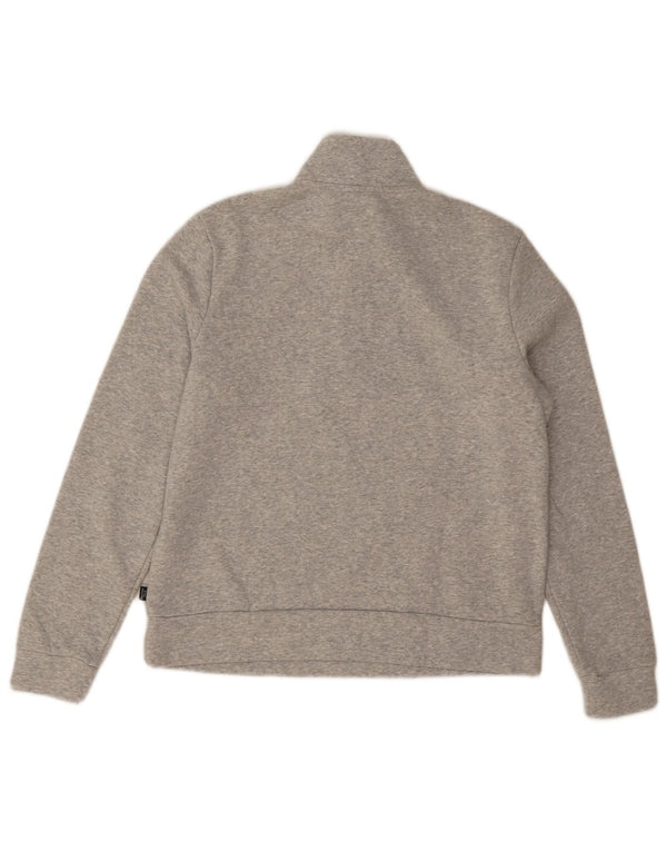 Pulover pentru femei Puma, cu fermoar, cu gât, UK 14, bumbac, gri mediu