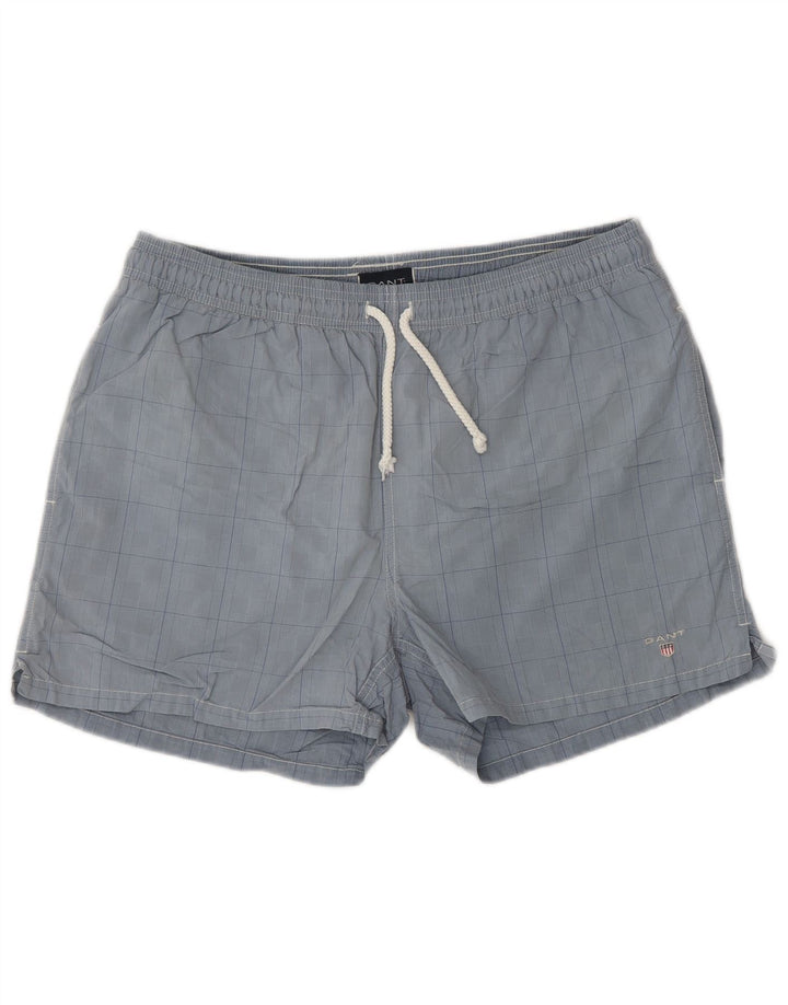 Pantaloni scurți de înot Gant pentru bărbați, albastru mediu, carouri