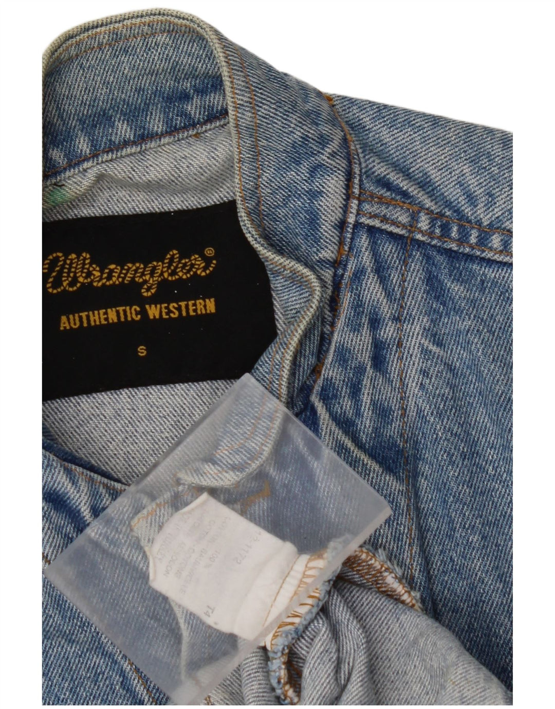 Gilet de denim WRANGLER pentru bărbați, cu tăiere largă, UK 36, bumbac albastru mic