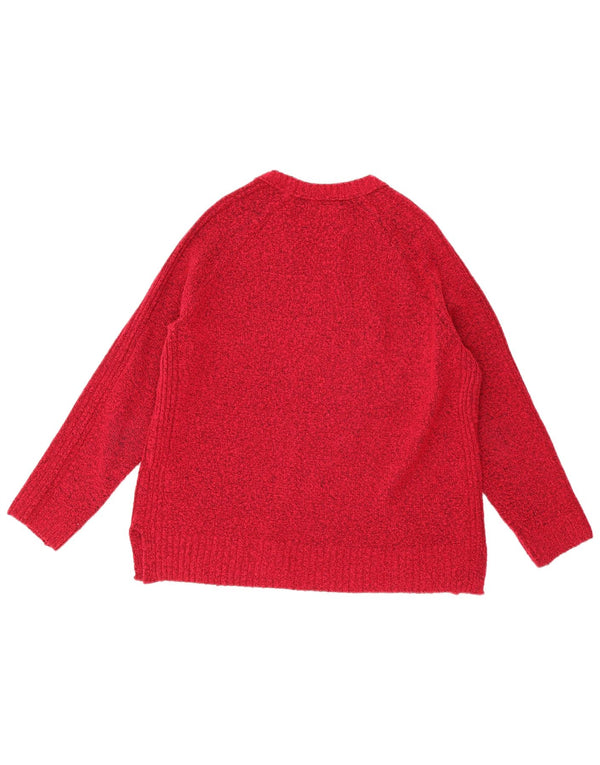 Pulover pentru femei Marks & Spencer cu gâtul cu barca UK 14 Medium Red Flecked