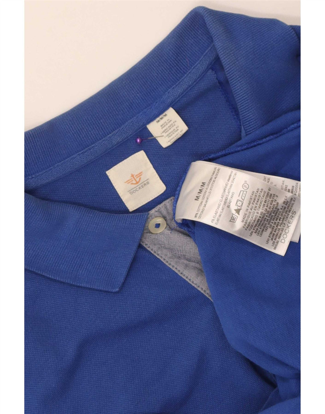 Cămașă polo înalt pentru bărbați Dockers, bumbac albastru mediu