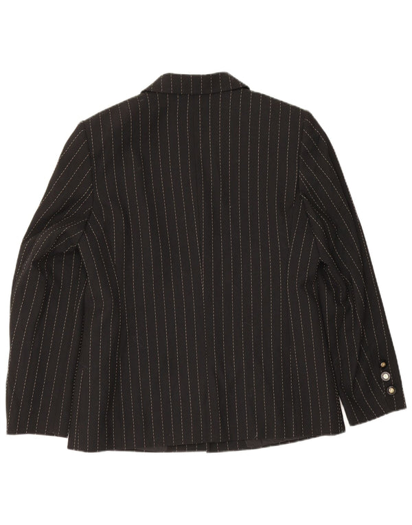 Jachetă Blazer pentru femei Delmod cu 4 nasturi UK 12 Poliester cu dungi negre medii