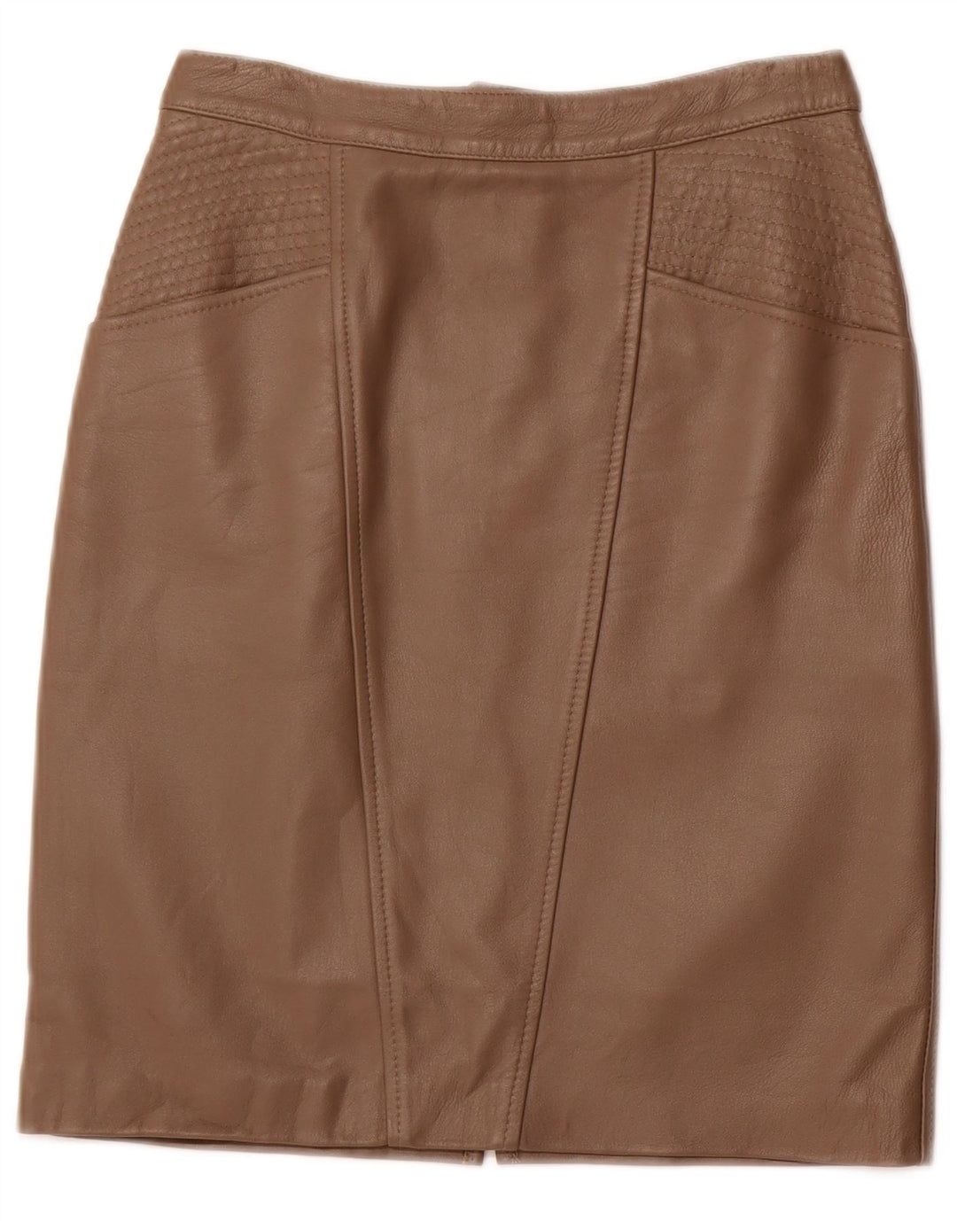 Fusta din piele pentru femei VINTAGE cu talie înaltă IT 42 Medium W26 Piele maro