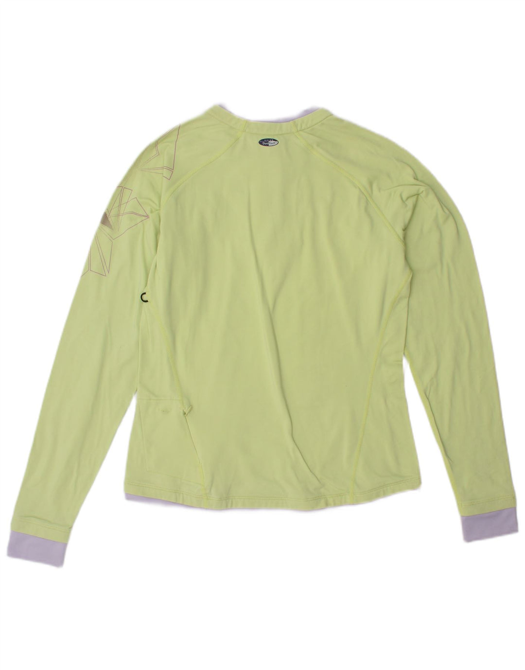 Top de trening ASICS cu pulover grafic pentru femei UK 10 Small Green Colorblock