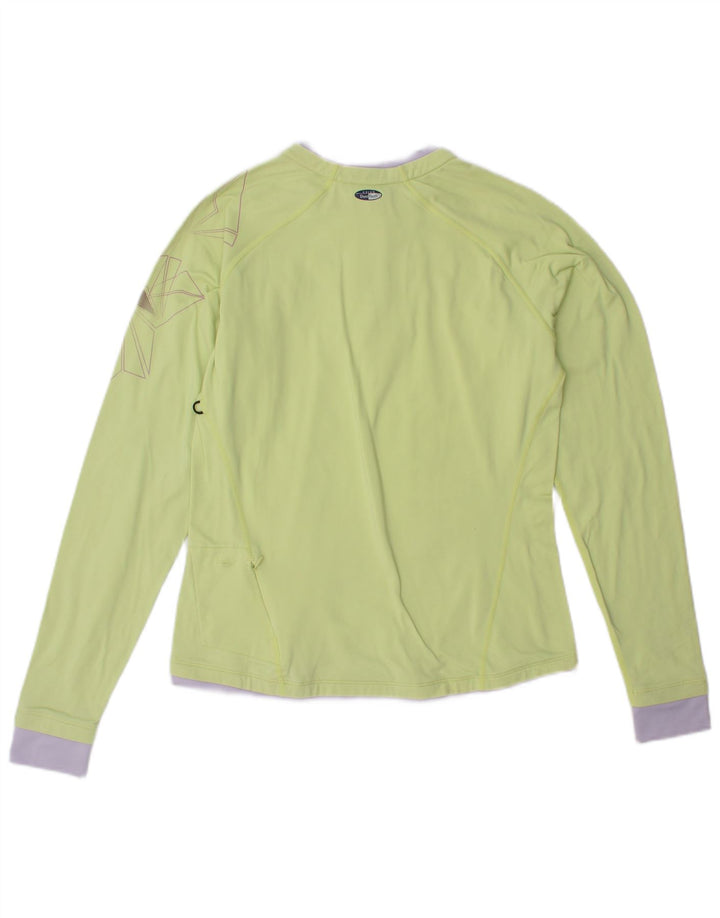 Top de trening ASICS cu pulover grafic pentru femei UK 10 Small Green Colorblock