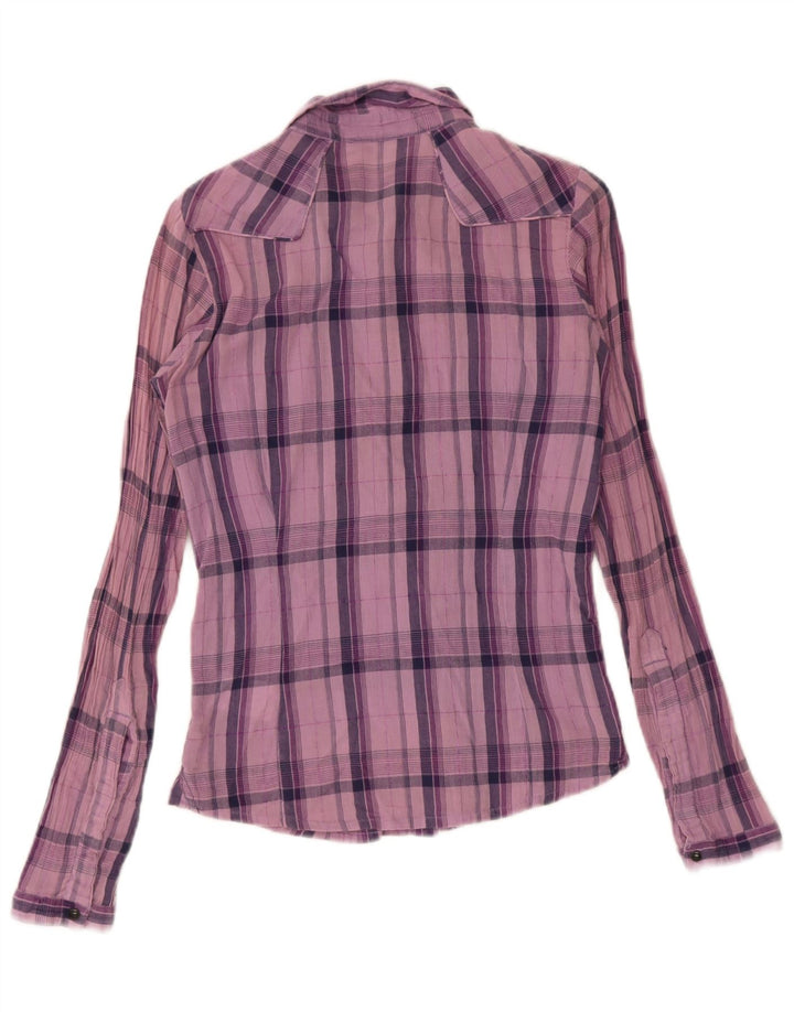 Cămașă pentru femei Lee UK 10 Bumbac carouri violet mic