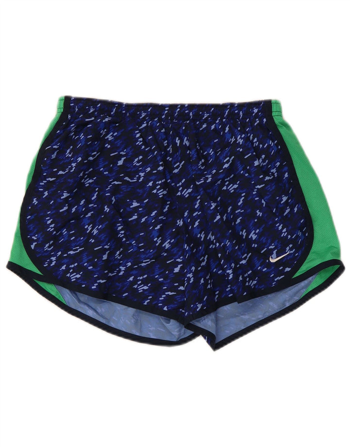 Pantaloni scurti sport NIKE Dri Fit pentru femei UK 18 XL bleumarin poliester color bloc