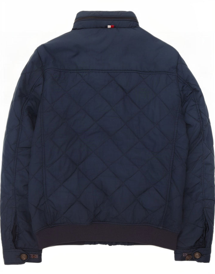 Jachetă matlasată cu glugă pentru bărbați Tommy Hilfiger UK 36 Poliester bleumarin mic