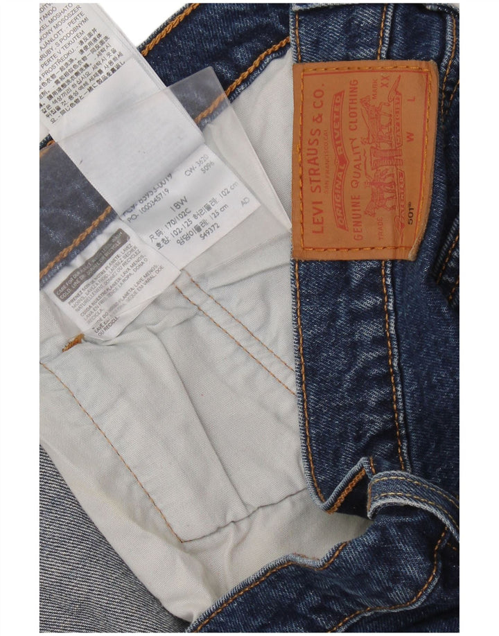 Blugi tăiați pentru femei 501 LEVI'S US 18 2XL W42 L26 albastru bumbac