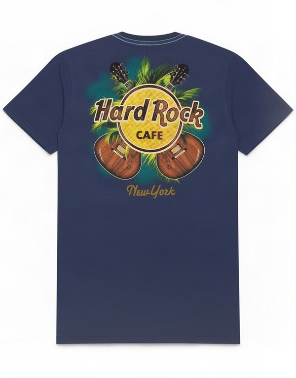 Trecou grafic New York pentru bărbați Hard Rock Cafe Top mic Bumbac bleumarin