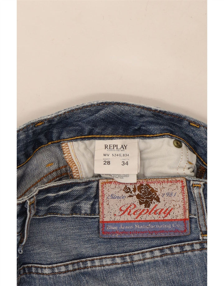REPLAY Blugi drepti pentru femei W28 L30 Bumbac albastru