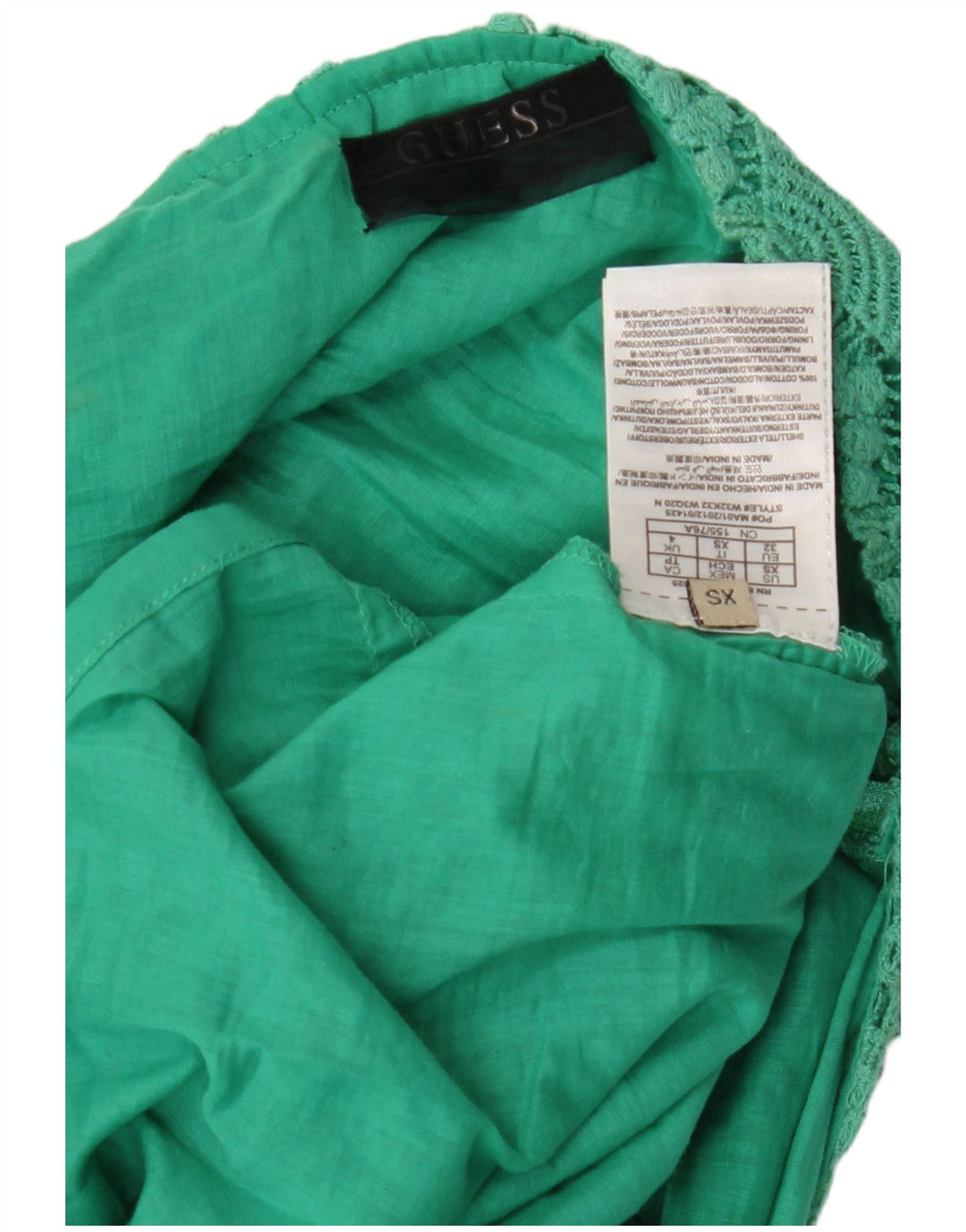 Rochie GUESS pentru femei din dantela, UK 4 XS, bumbac verde