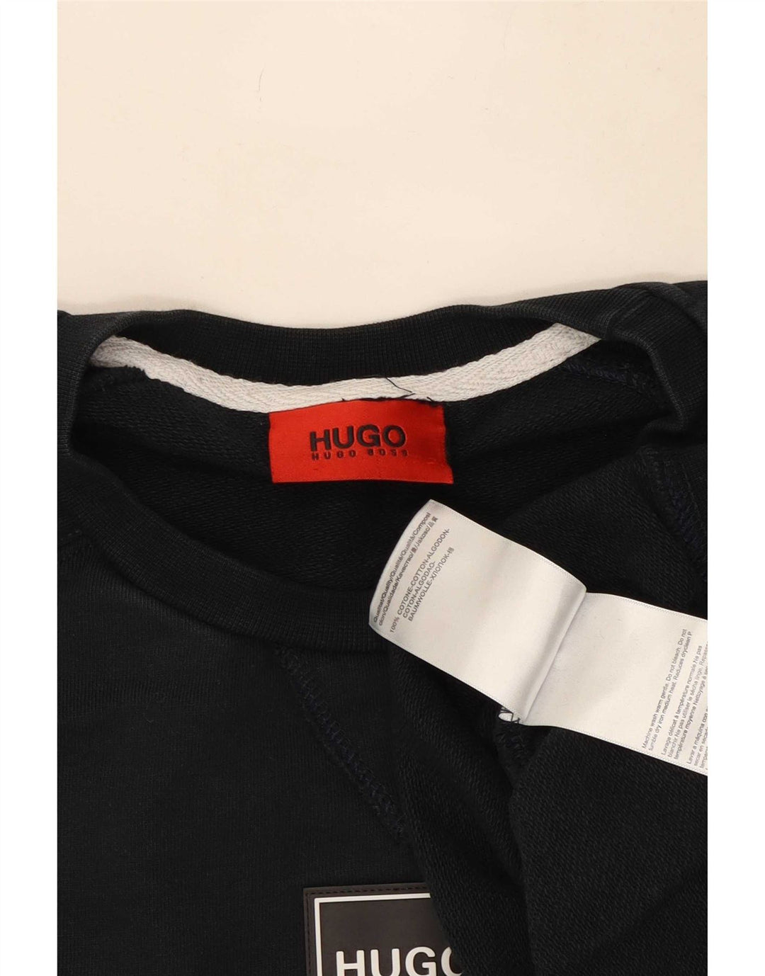 Hanorac pentru bărbați Hugo Boss Pulover mare din bumbac bleumarin