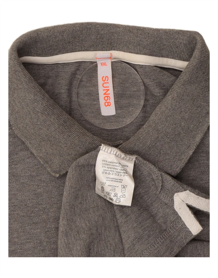 SUN68 Mens Polo Shirt 2XL Grey Cotton Vintage Sun68 and Second-Hand Sun68 from Messina Hembry 