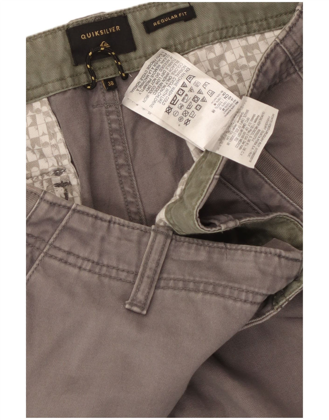 Pantaloni scurți cargo Quiksilver pentru bărbați, cu tăiere obișnuită, W38 XL, bumbac gri