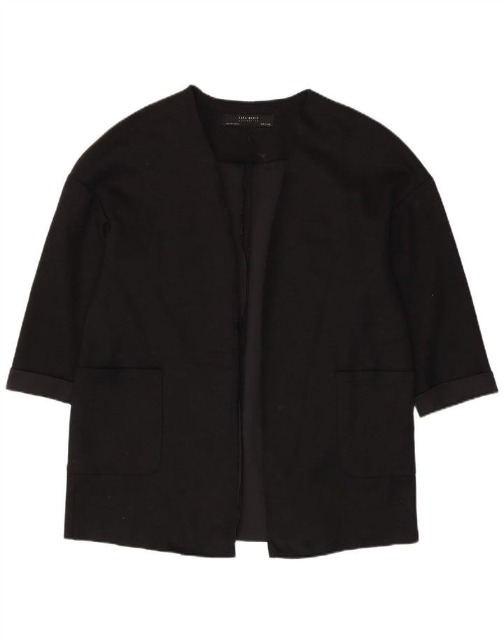 Jachetă ZARA pentru femei, supradimensionată, cu mâneci 3/4 deschise, UK 10, neagră