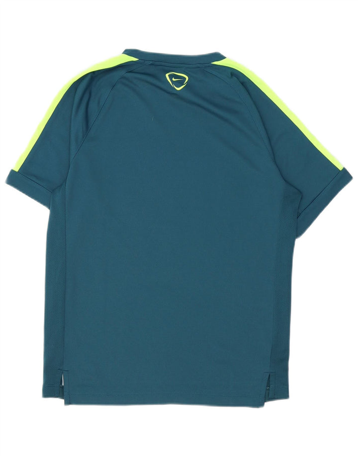 Tricou grafic Nike Dri Fit pentru bărbați Top Mediu Albastru Poliester Colorblock