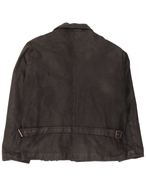 Jachetă de piele vintage pentru bărbați UK 42 XL din piele neagră