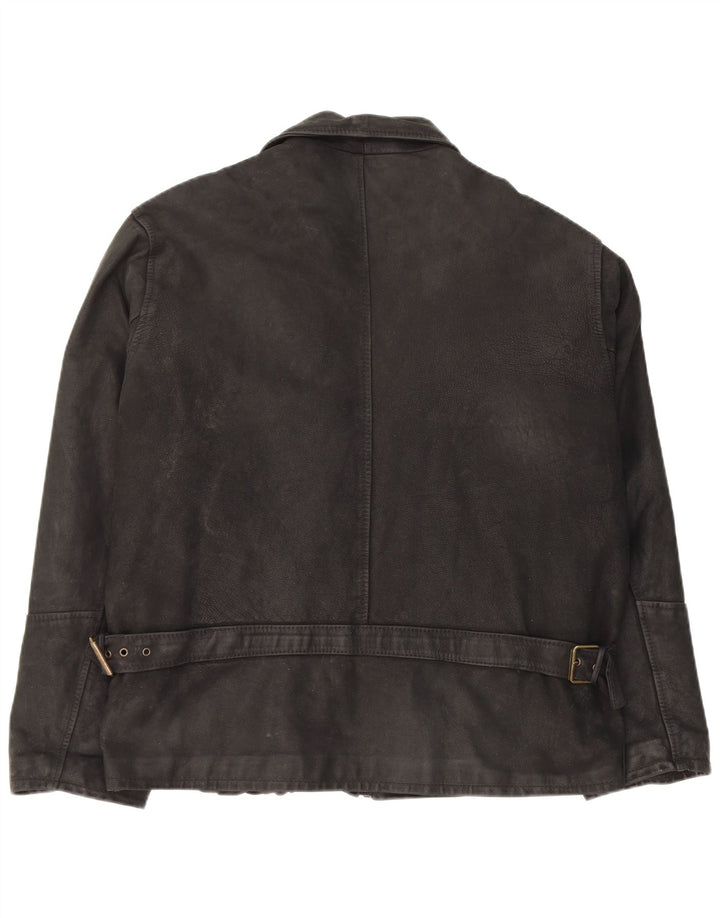 Jachetă de piele vintage pentru bărbați UK 42 XL din piele neagră