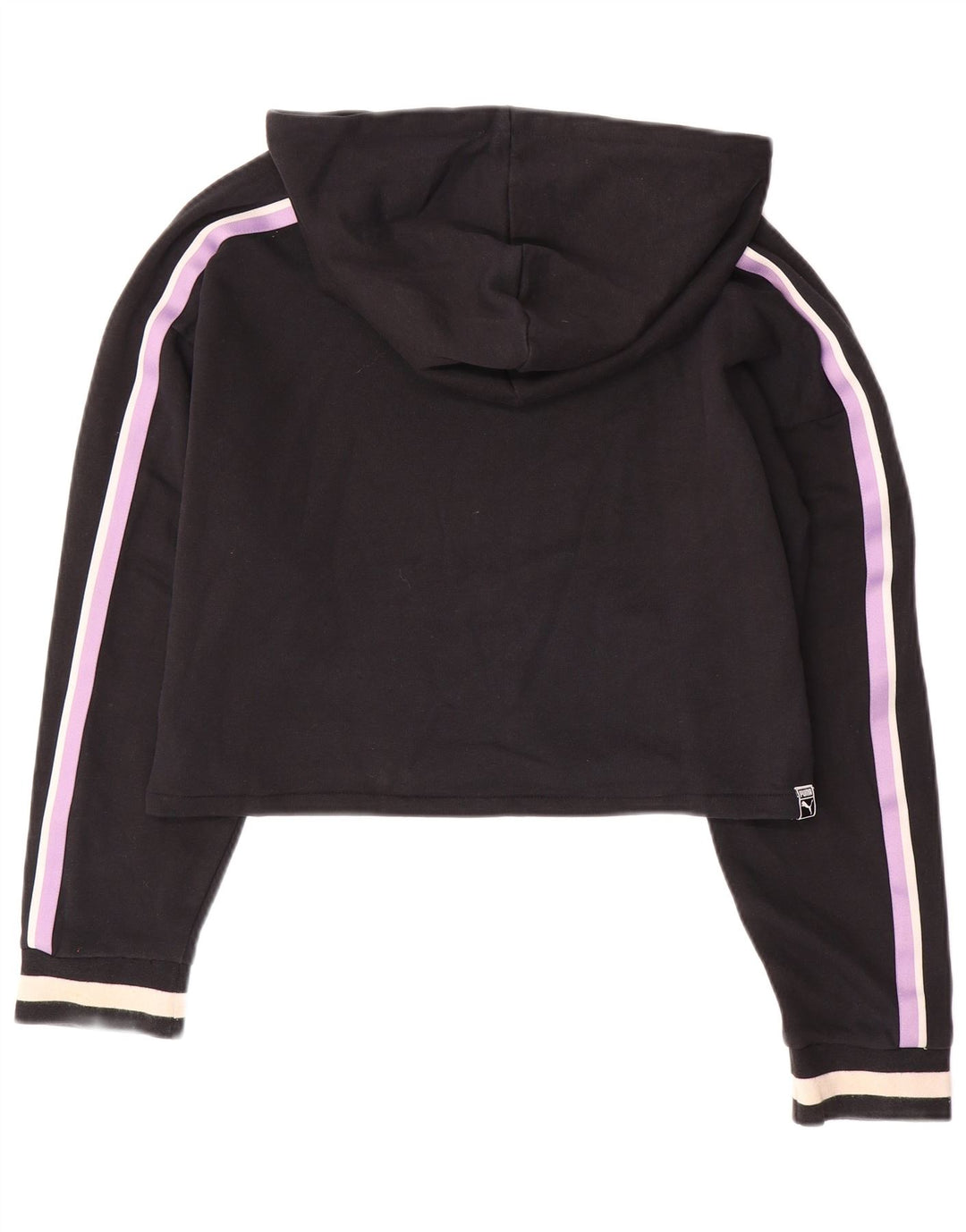 Pulover oversized Crop Hoodie PUMA pentru femei UK 12 Medium Black Colorblock