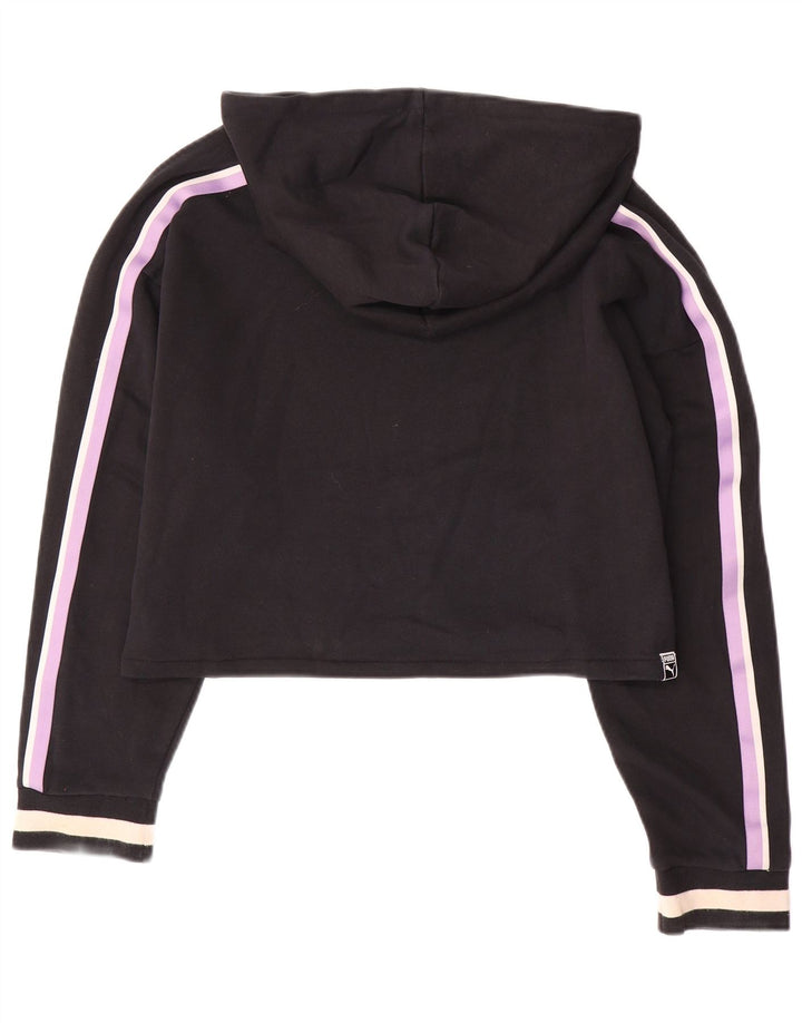 Pulover oversized Crop Hoodie PUMA pentru femei UK 12 Medium Black Colorblock