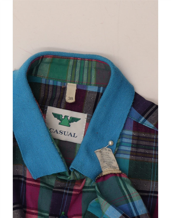 VINTAGE Mens Shirt Size 38 Medium Multicoloured Check Cotton Vintage Vintage and Second-Hand Vintage from Messina Hembry 