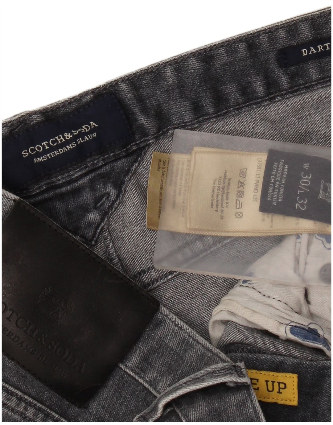 Pantaloni caldi din denim pentru femei Scotch & Soda W30 bumbac gri mediu
