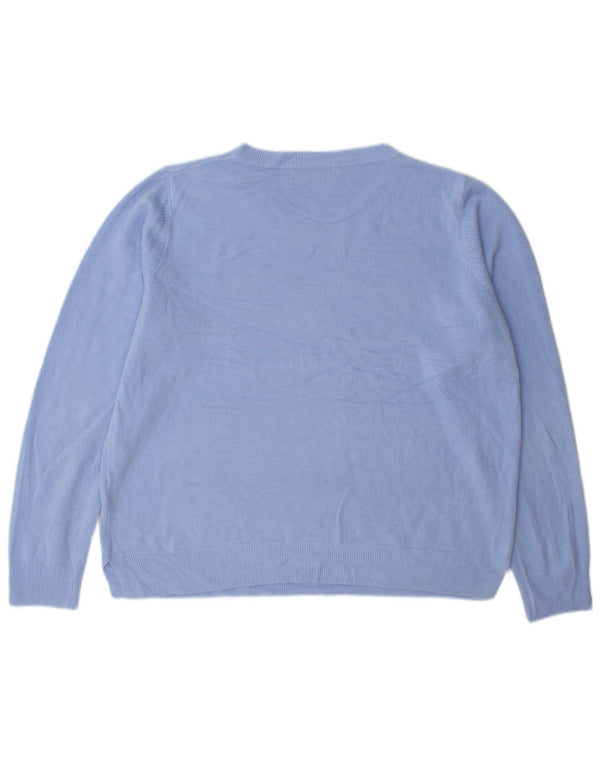 Pulover pentru femei Marks & Spencer, cu gât de barcă, UK 18 XL, albastru acrilic