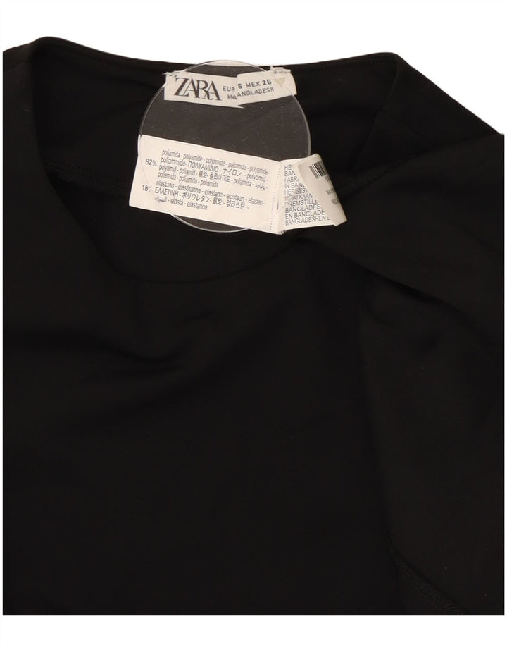 Rochie maxi fără mâneci pentru femei ZARA UK 10 Poliamidă neagră mică