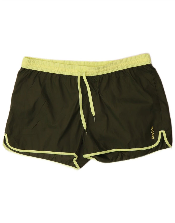 Pantaloni scurti sport Reebok pentru femei UK 16 Large Kaki Poliester