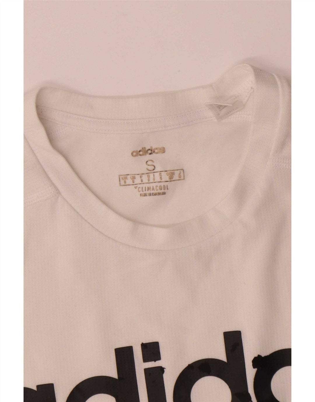 Tricou cu grafic Climacool Adidas pentru bărbați Top mic poliester alb