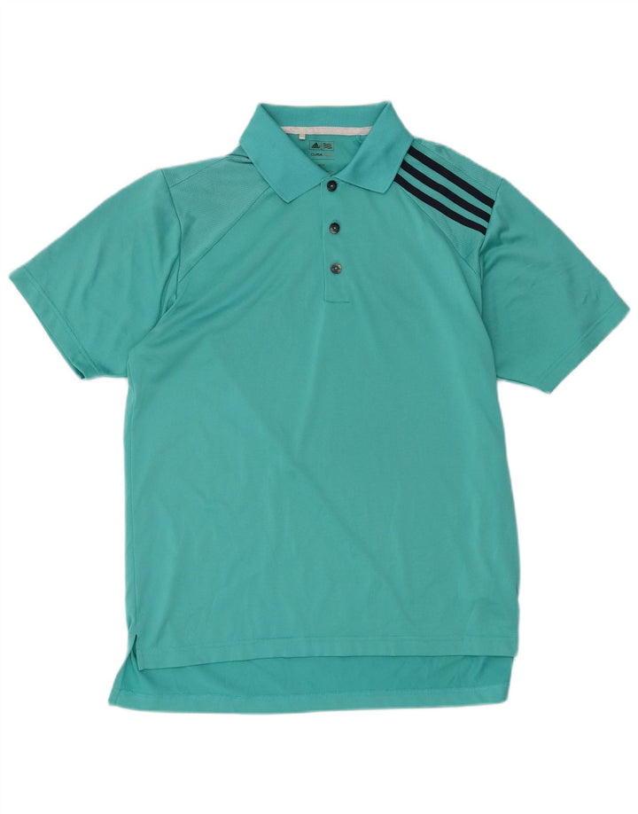 Tricou polo Adidas Climacool pentru bărbați, poliester turcoaz mediu