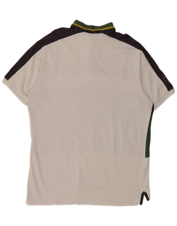 Tricou polo cu grafic Nautica pentru bărbați XL, bumbac color bloc alb