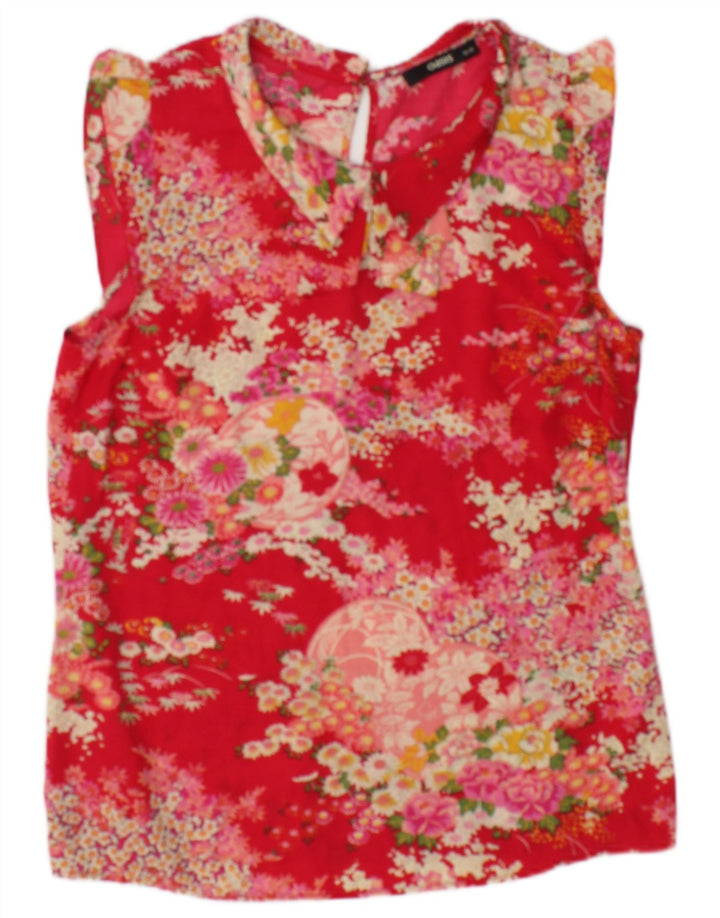 Bluză fără mâneci pentru femei Oasis UK 10 Poliester floral, roșu, mic