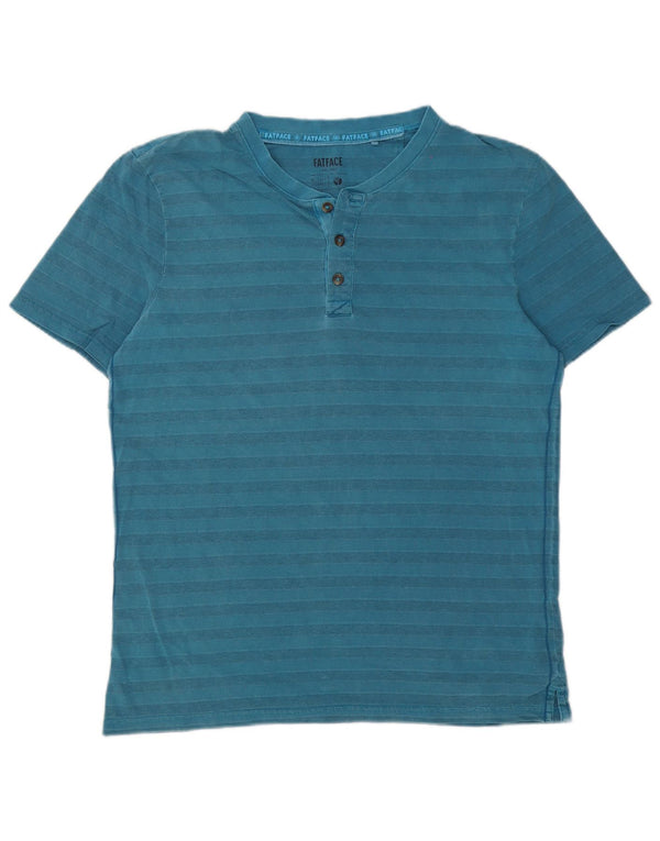 Fat Face Bărbați Tricou Top Mediu Albastru, Bumbac cu dungi