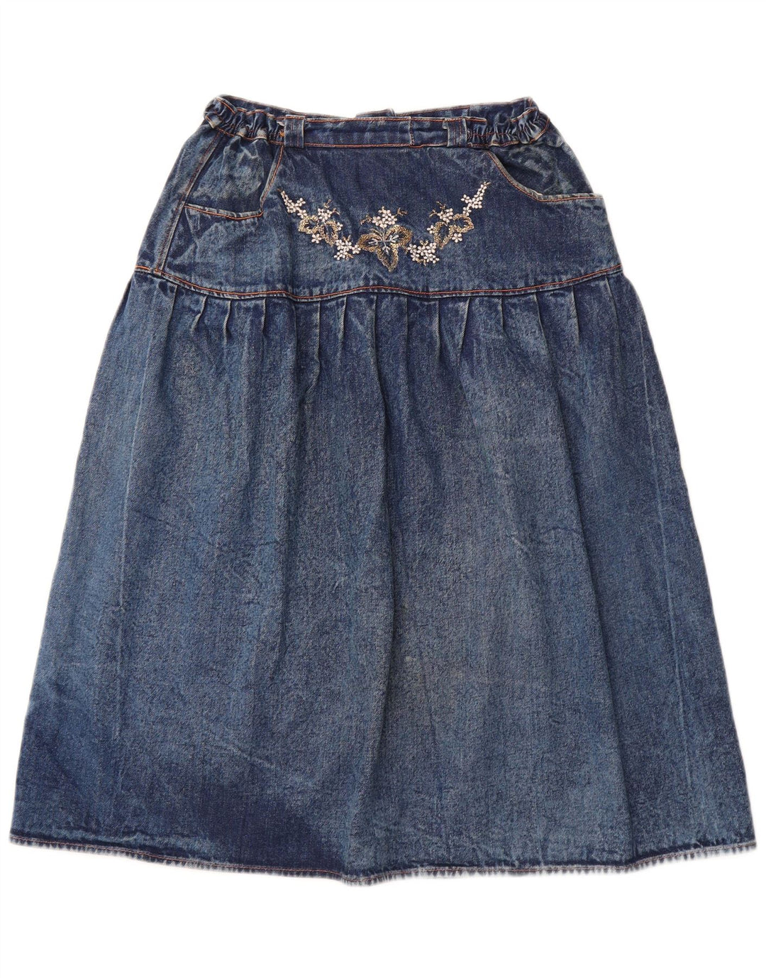 Fusta de blugi pentru femei VINTAGE W30 Medium Blue Colorblock