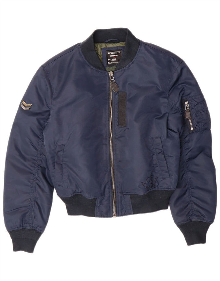 Jachetă Bomber Superdry pentru femei UK 6 XS bleumarin din nailon Army