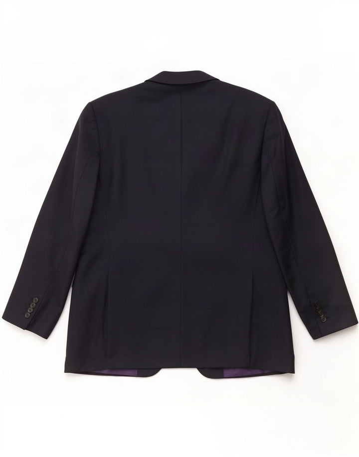 Jachetă pentru bărbați Marks & Spencer, cu 3 nasturi, UK 44 XL Lână bleumarin