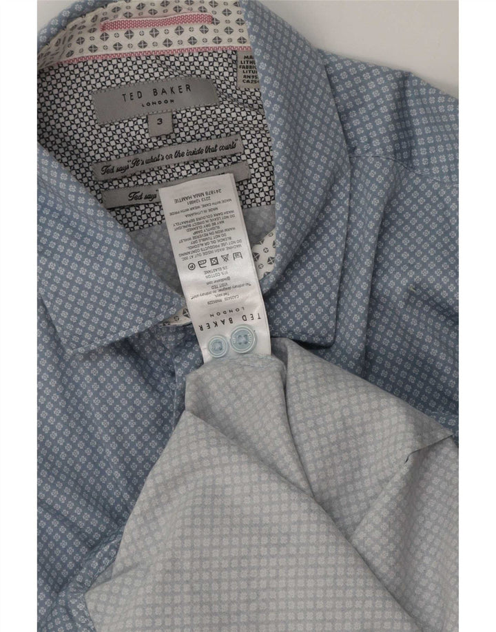 Cămașă Ted Baker pentru bărbați, cu tăiere clasică, mărimea 3, bumbac geometric albastru mediu
