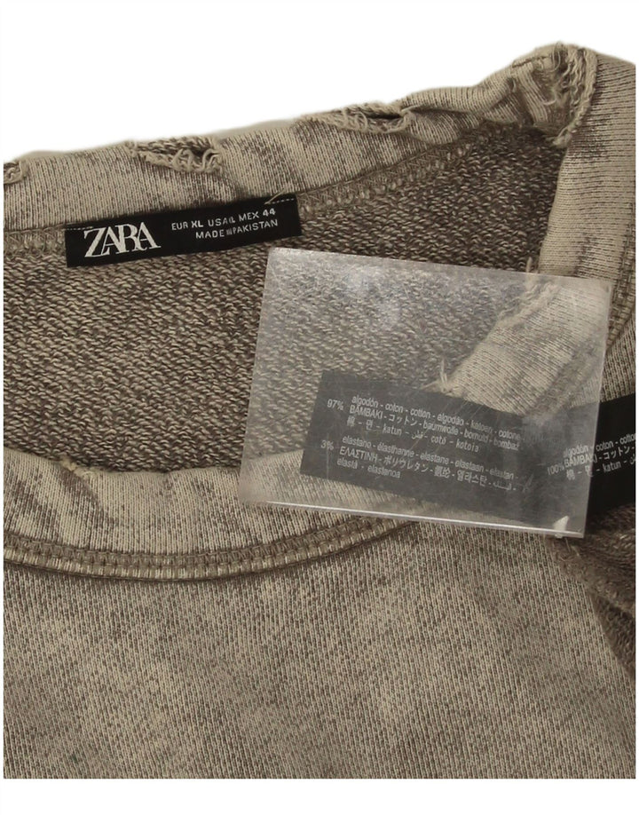 Pulover pentru bărbați Zara XL Bumbac gri