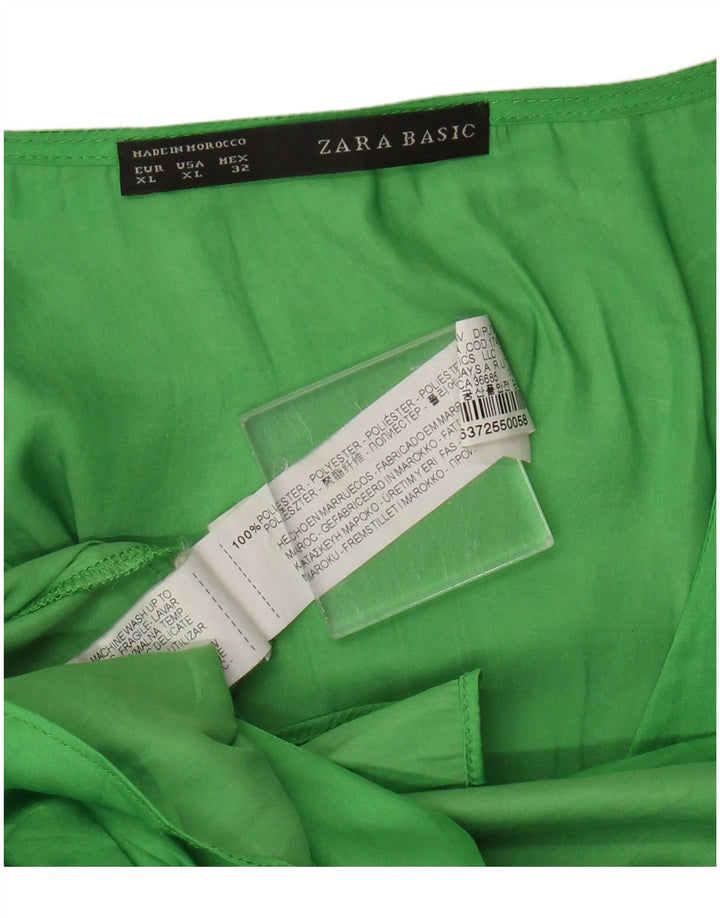 Bluză fără mâneci pentru femei Zara UK 18 XL Poliester verde