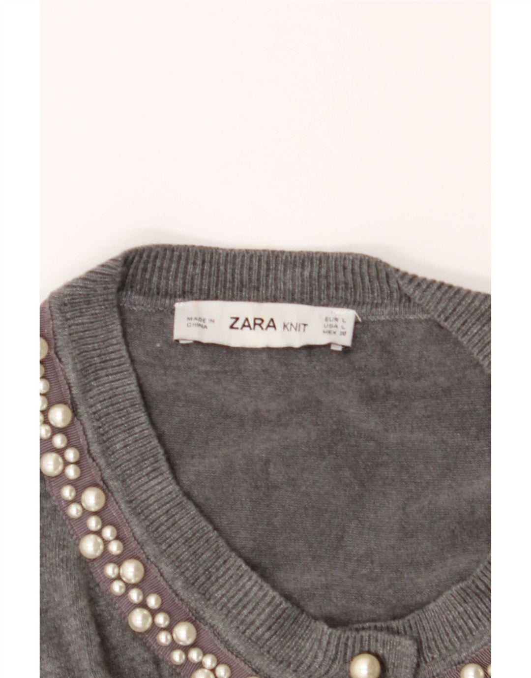 Pulover cardigan pentru femei Zara UK 14 mare gri