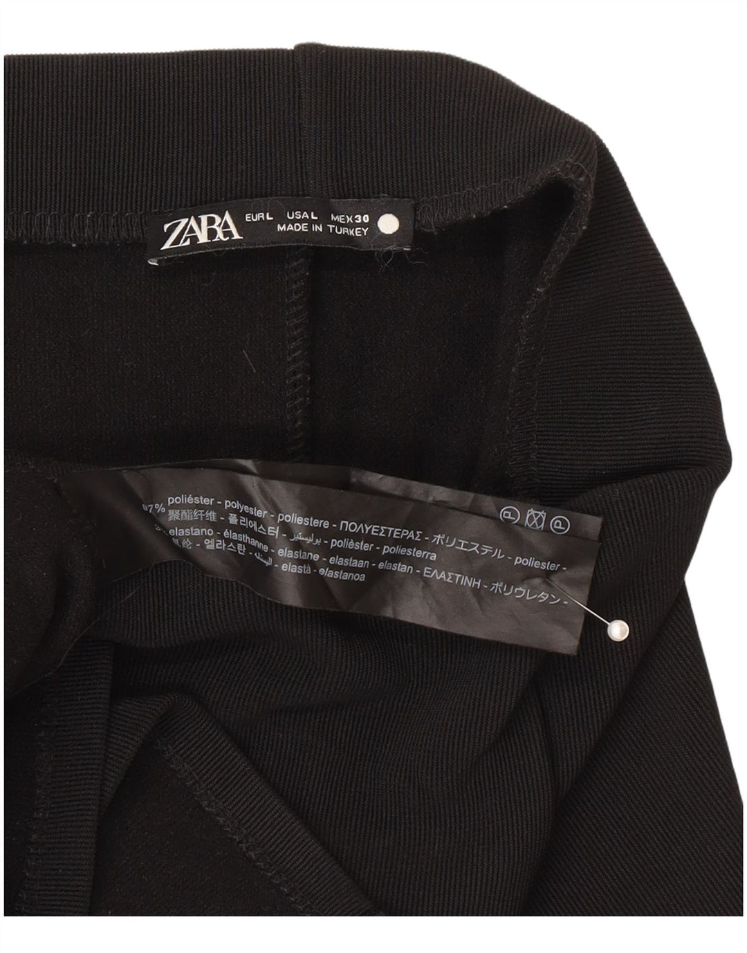 Fustă Midi cu talie înaltă pentru femei Zara, mare W30, poliester negru