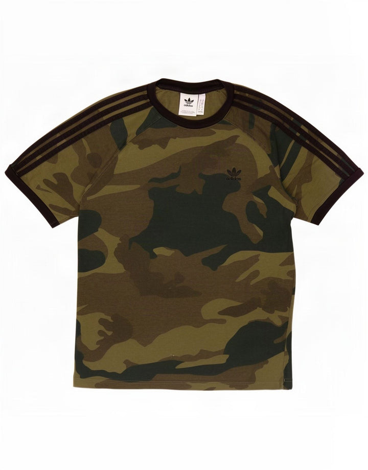 Tricou pentru bărbați Adidas Top Mediu Kaki Camuflaj Bumbac