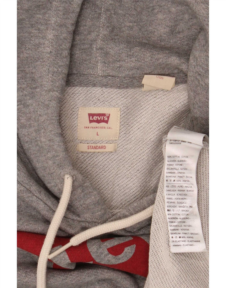 Pulover Levi's pentru bărbați, cu capotă, mare, gri, bumbac
