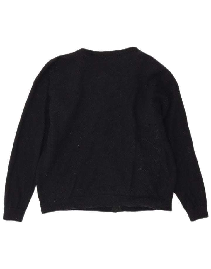 Pulover cardigan pentru femei VINTAGE UK 16 mare bleumarin cachetaie