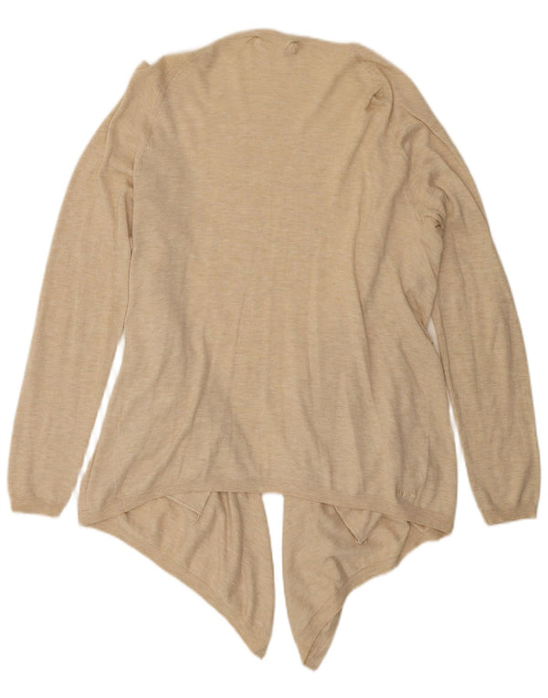 Fat Face Womens Asimetric Open Cardigan Top UK 12 Medium Beige Flecked